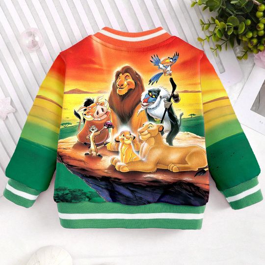 The Lion King Team Simba Mufasa Timon Kids and Youth Baseball Jacket