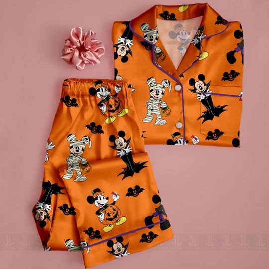Mickey Vampire Dracula Pumpkin Bat Mummy Emotion Pajamas Set