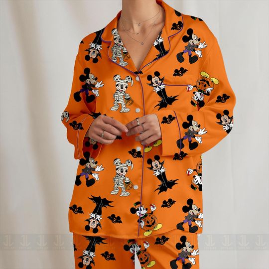 Mickey Vampire Dracula Pumpkin Bat Mummy Emotion Pajamas Set