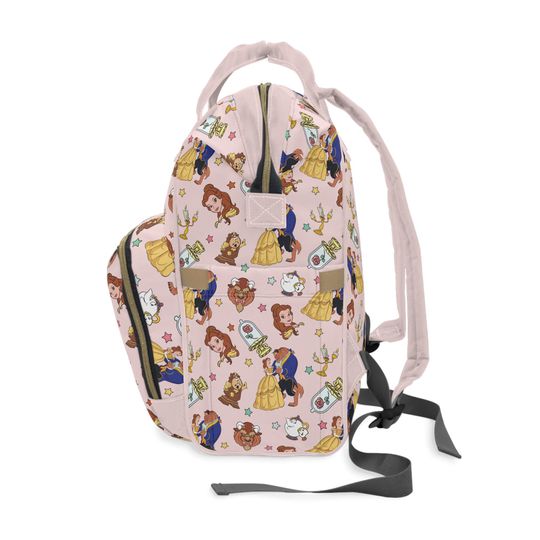 Beauty & The Beast Diaper Bag  Princess Belle Baby Backpack  Enchanted Rose Nursery Bag