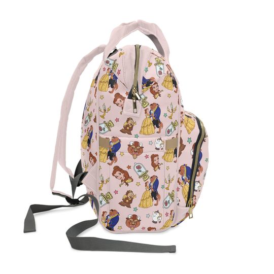 Beauty & The Beast Diaper Bag  Princess Belle Baby Backpack  Enchanted Rose Nursery Bag
