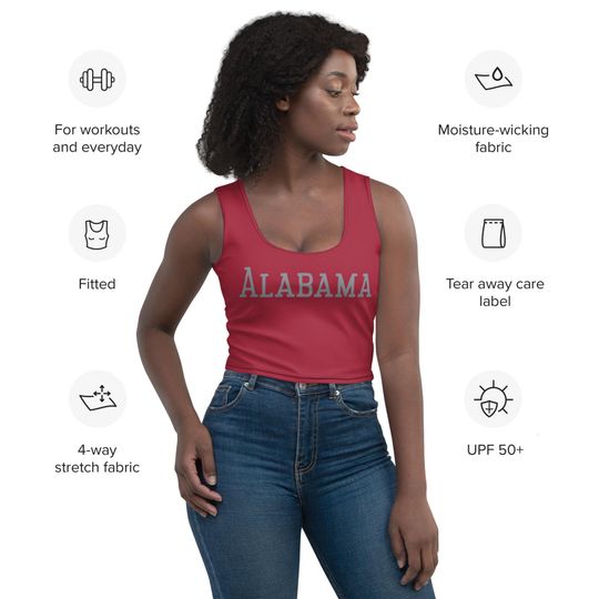 Albm Gray on Crimson Crop Top
