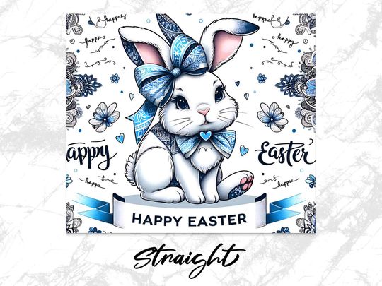 Easter Bunny Tumbler Wrap, 20oz Skinny Sublimation Tumbler Design,Rabbit  Tumbler Wrap,Cute Easter Tumbler Wrap