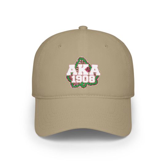 Alpha Kappa Alpha 1908 Cap, AKA Sorority Hat, Women's Greek Letter Baseball Cap, Pink and Green Hat, AKA Gift, Sorority