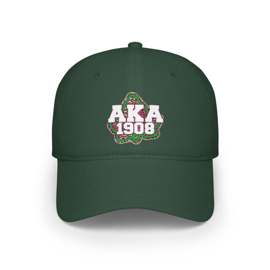Alpha Kappa Alpha 1908 Cap, AKA Sorority Hat, Women's Greek Letter Baseball Cap, Pink and Green Hat, AKA Gift, Sorority