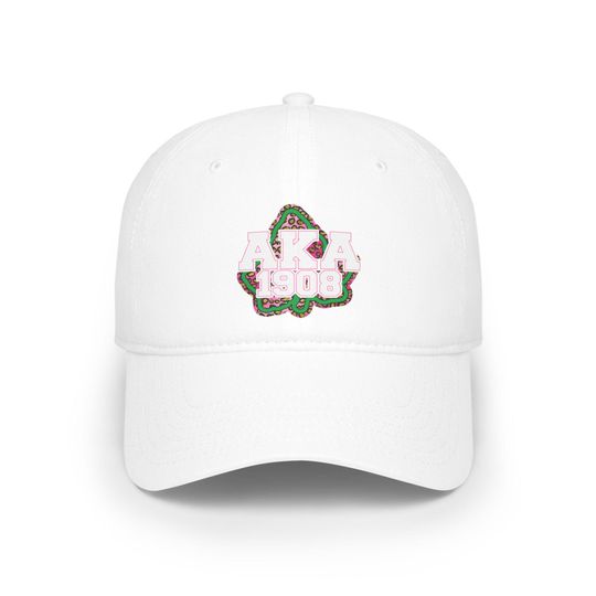 Alpha Kappa Alpha 1908 Cap, AKA Sorority Hat, Women's Greek Letter Baseball Cap, Pink and Green Hat, AKA Gift, Sorority