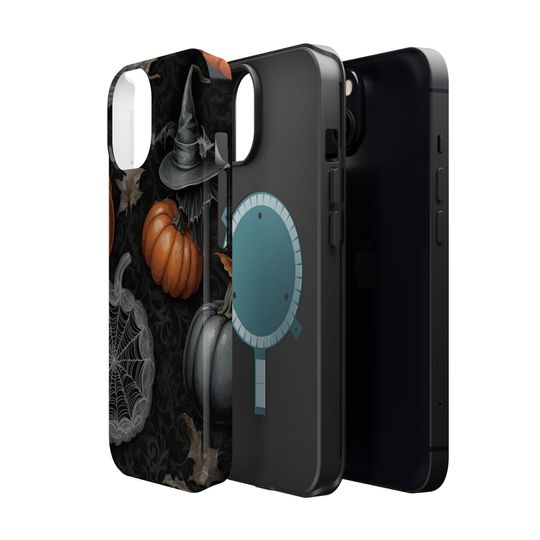 Spooky Witch Hat iPhone Case: Halloween Spiderwebs & Pumpkins