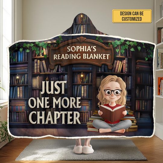 Personalized Hoodie Blanket for Book Lovers - Custom Snuggle Wrap for Readers and Bookworms
