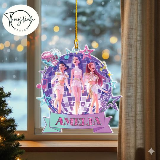 Personalized Name KPOP Ornament, KPOP Christmas Keepsake, Huntrix Ornament