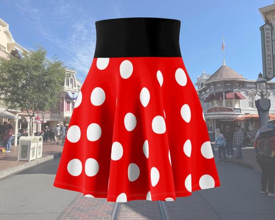 Red And White Polka Dot Mickey Running Skirt - Disney Bounding