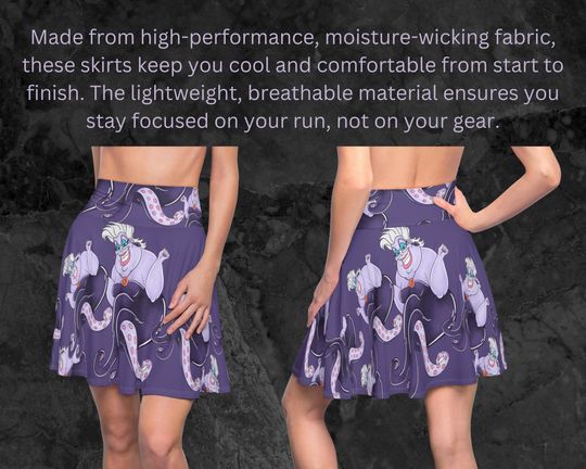Ursula Dark Purple Running Skirt - Oogie Boogie Bash Costume