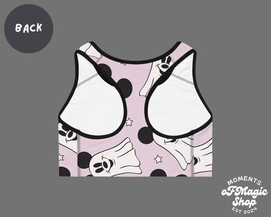 Magical Halloween Ghost Mouse Sports Bra