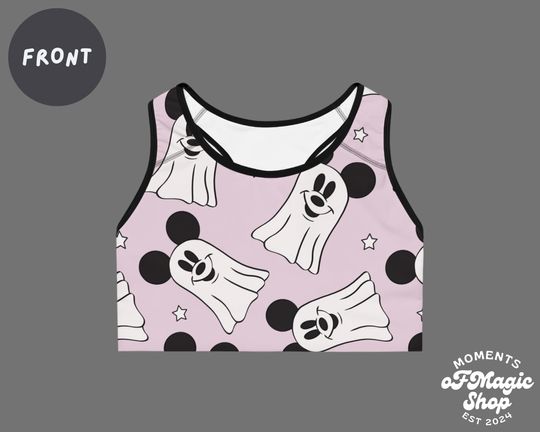 Magical Halloween Ghost Mouse Sports Bra