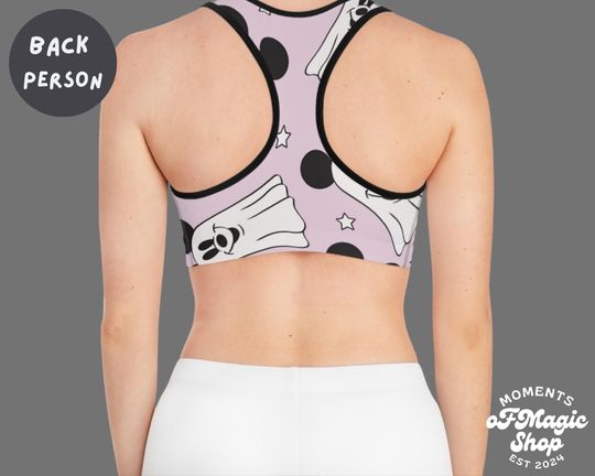 Magical Halloween Ghost Mouse Sports Bra