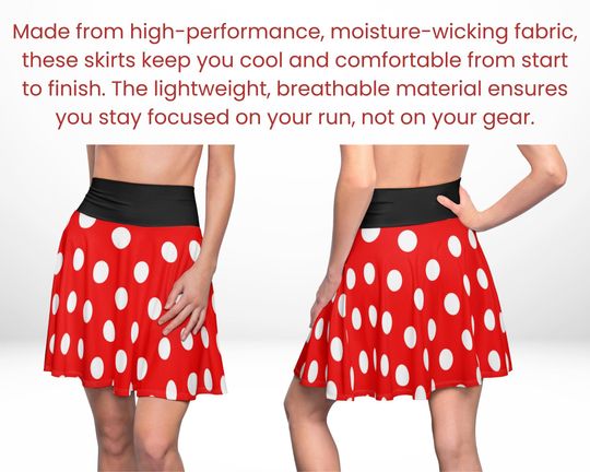 Red And White Polka Dot Mickey Running Skirt - Disney Bounding