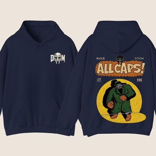 Mf Dooom Madlib All Caps Double Sided Hoodie