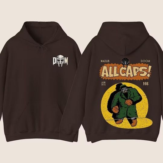 Mf Dooom Madlib All Caps Double Sided Hoodie