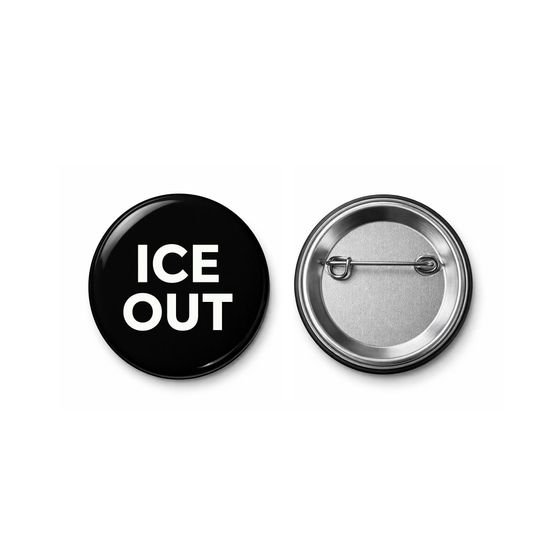 ICE OUT Black Button