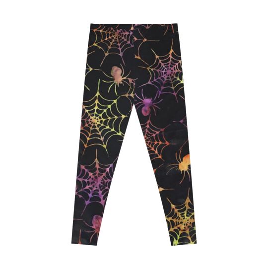 Soft Stretchy Leggings Halloween spider web, spooky yoga pants