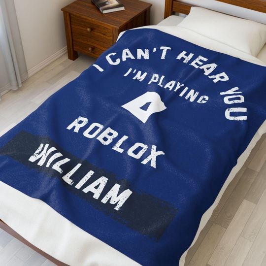 Roblox Can't Hear You Plush Fleece Blanket with Personalization