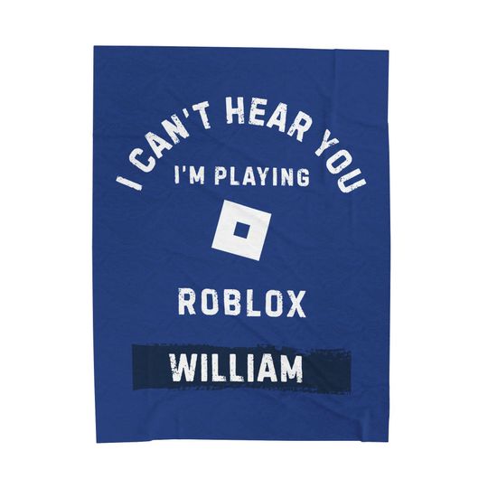Roblox Can't Hear You Plush Fleece Blanket with Personalization