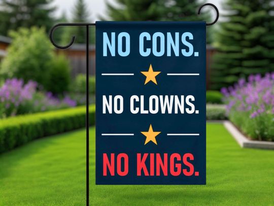 No Kings Protest Yard Flag: Double Sided Outdoor Decor