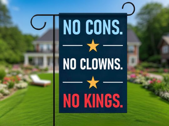 No Kings Protest Yard Flag: Double Sided Outdoor Decor
