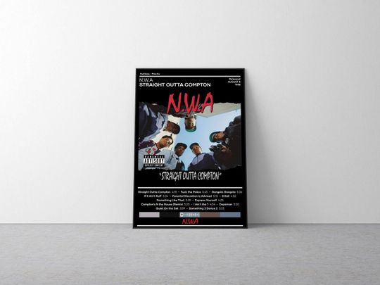 N.W.A Straight Outta Compton Poster Music Wall Decor Vertical Premium Matte