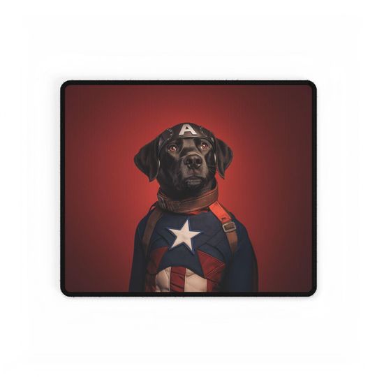 Labrador Captain America Mouse Pad/Desk Mats