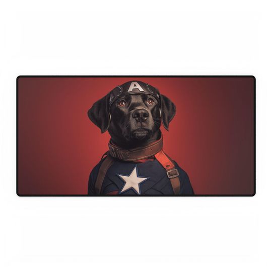 Labrador Captain America Mouse Pad/Desk Mats
