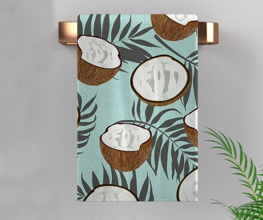 Subtle Political F*ck Trump Toile Hand Towel, Funny Coconut Kitchen Decor