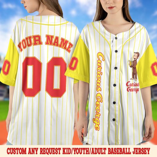 Curious George Birthday Baseball Jersey, Curious George Baseball Shirt
