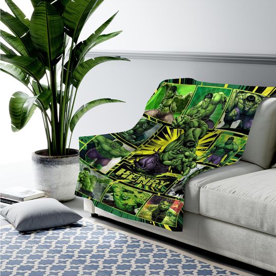 Personalized Hulk Blanket, Custom Kids Blanket, Hulk Blanket