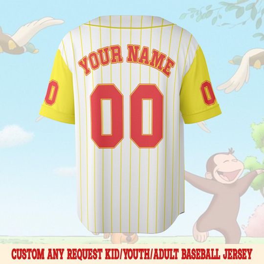 Curious George Birthday Baseball Jersey, Curious George Baseball Shirt