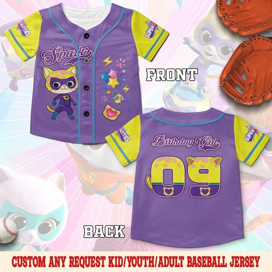 Personalized Disney Super Kitties Baseball Jerseys