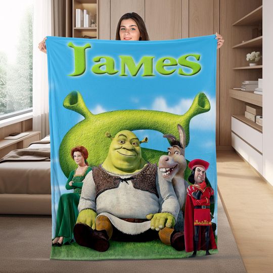 Personalized Shrek Characters Quilt Blanket, Gift For Shrek Film Fans Quilt Blanket