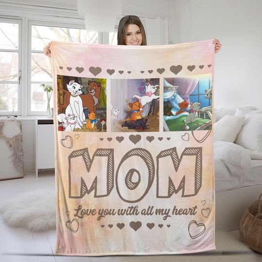 MOTHER'S DAY Gift Aristocats Blanket, Aristocats Kitten Blanket, Catlovers Blanket