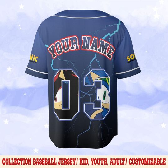 Custom Sonic Shadow The Hedgehog Baseball Jersey