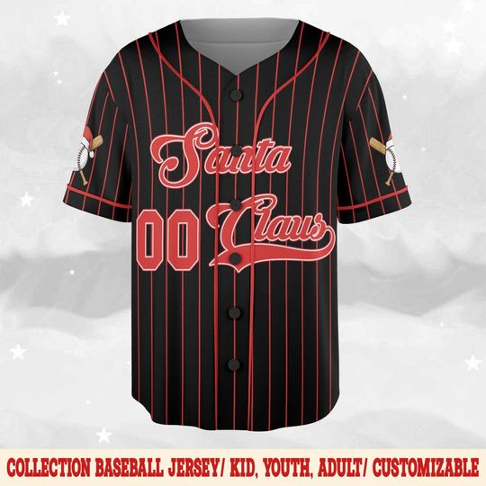 Santa Claus Merry Christmas Baseball Jersey, Smashing Through The Snow Baseball Jersey