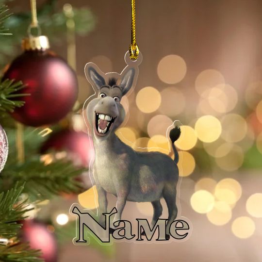 Custom Shrek Group Ornament, Personalized Shrek Christmas Tree Decor, Shrek Princess Fiona Puss in Boss Donkey Characters Keepsake