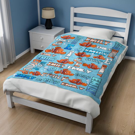 Personalized Finding Nemo Sherpa Blanket | Soft & Cozy Finding Dory Plush Blanket