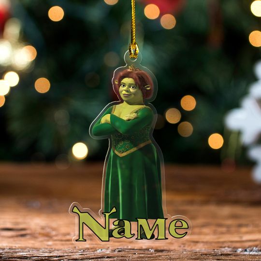 Custom Shrek Group Ornament, Personalized Shrek Christmas Tree Decor, Shrek Princess Fiona Puss in Boss Donkey Characters Keepsake
