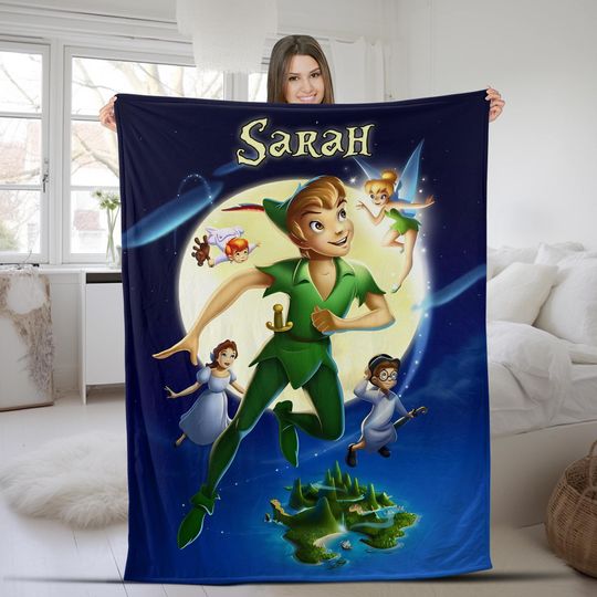 Personalized Disney Peter Pan Never Grow Up Blanket