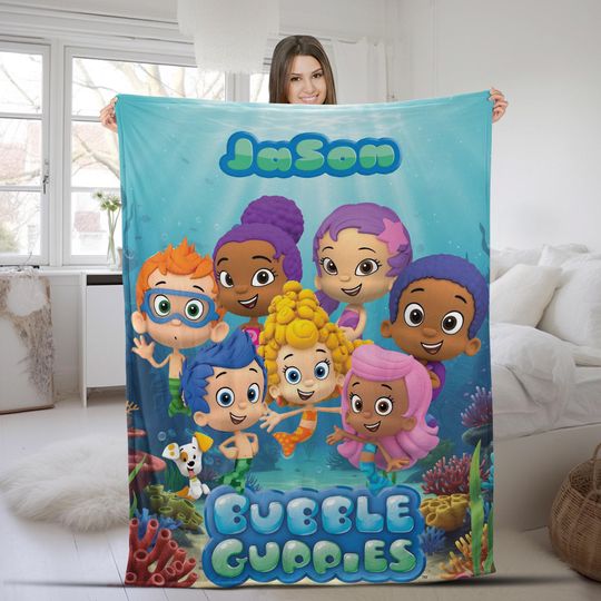 Custom Bubble Guppies Blanket, Disney Bubble Guppies Velvet Blanket