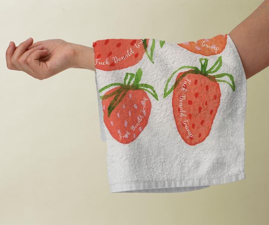 Subtle F*ck Trump Hand Towel, Strawberry Towel