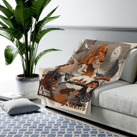 Personalized Disney Lion King Movie Blanket, Simba Mufasa Sofa Blanket
