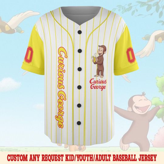 Curious George Birthday Baseball Jersey, Curious George Baseball Shirt