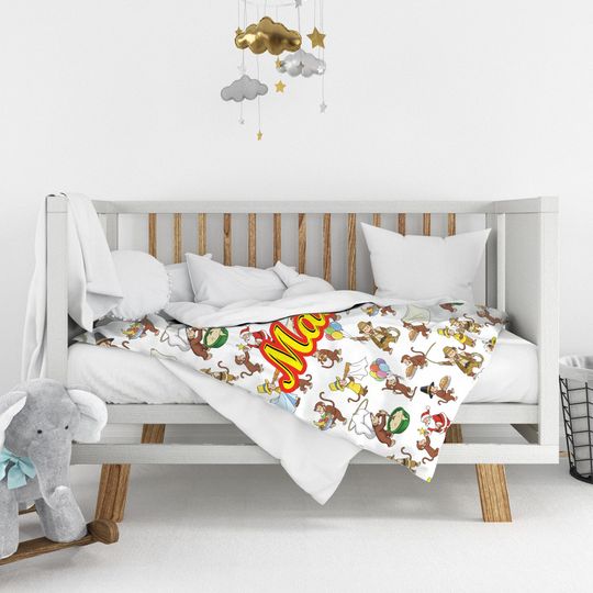 Personalized Curious George Blanket, Curious George Blanket, Custom Name Blanket