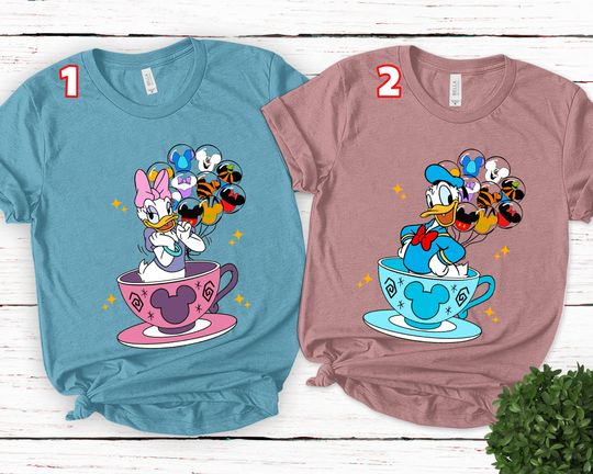 Daisy And Donald Duck Shirt, Mickey And Friends Shirt,Family Balloon Shirt Family Couple Shirt