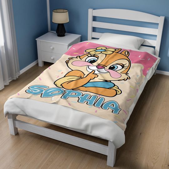 Personalized Chip and Dale Blanket, Disneyland Blanket, Chip and Dale Blanket